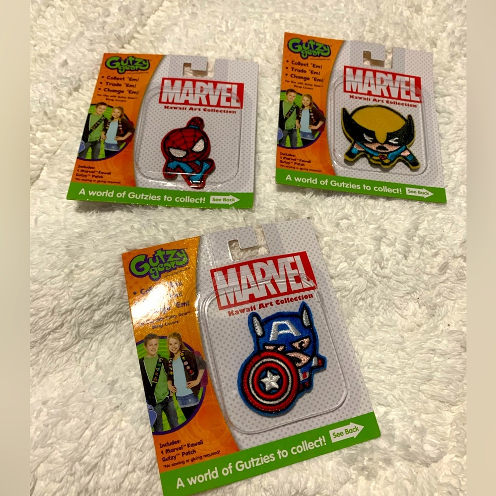 MARVEL Gutzy Gear Patch Collection Spider-Man Wolverine Captain America Classic